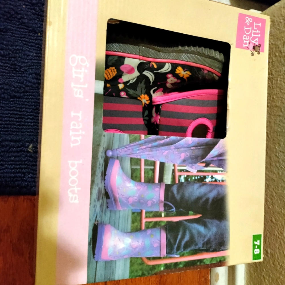 Lily & Dan little girl rain boots size 7/8